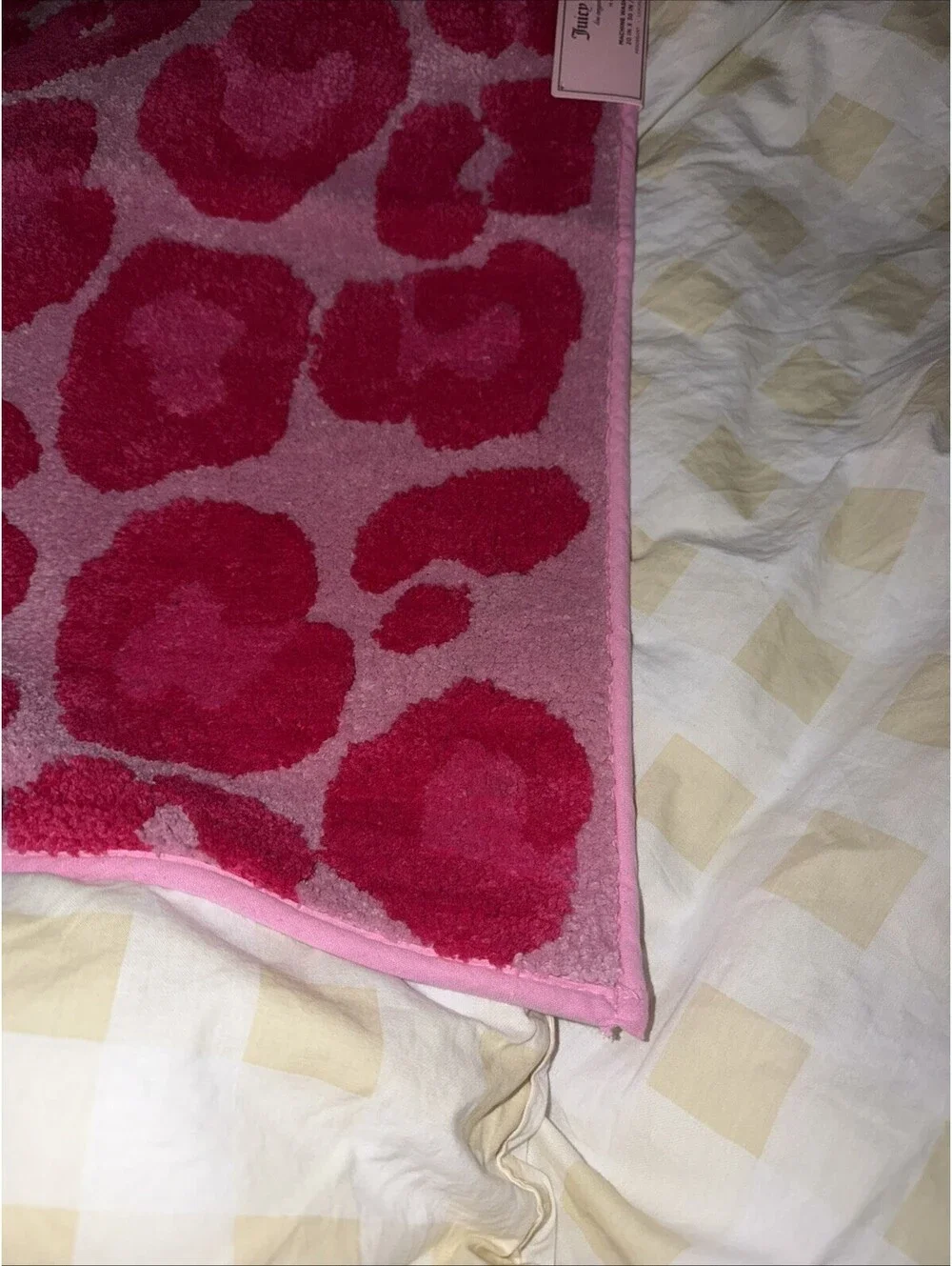 New juicy Couture Bath Rug Anti-Slip Bows Pink Cheetah 20 x 30”